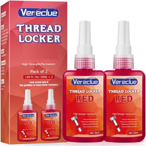 Thread Lock 50ml Blue 242 and 50ml Red 271, Medium Strength and Strong Strength Lock Tight Threadlocker, Thread Locker for Nuts, Bolts, Metal Fasteners to Against Losening and Seal in Saudi Arabia