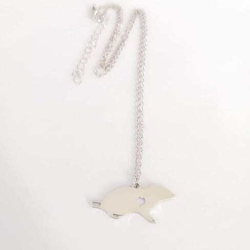 NOUMANDA Fashion Cute Mouse Engraved Heart Pendant Necklace Simple Animal Copper Jewelry in Saudi Arabia