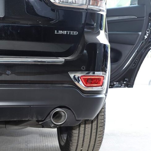 CheroCar Rear Tail Foglights Lamp Frame Bezel Fog Lights Cover for Jeep Grand Cherokee 2011-2020, ABS Exterior Accessories, Chrome, 2 Pack in Saudi Arabia