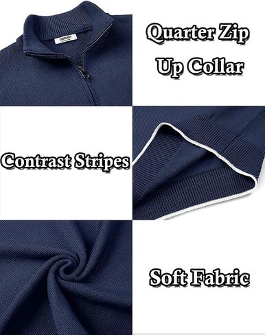 COOFANDY Men's Quarter Zip Up Pullover Slim Fit Lightweight Mock Neck Long Sleeve Sweaters in Saudi Arabia