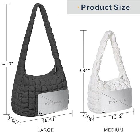 PACKISM Puffer Crossbody Bags for Women - Large Carryall Puffy Quilted Tote Bag Lightweight Bubble Soft Shoulder Purse in Saudi Arabia