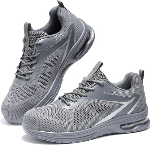 Furuian Composite Toe Shoes for Men Lightweight Composite Work Shoes Safety Shoes Not Steel Toe Sneakers Breathable Composite Toe Sneakers for Men Indestructible Safety Shoes for Men Black in Saudi Arabia