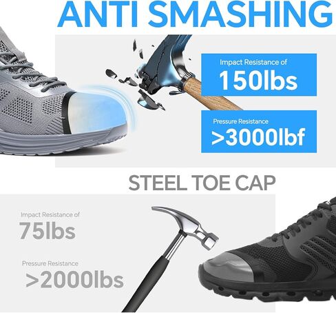 Furuian Composite Toe Shoes for Men Lightweight Composite Work Shoes Safety Shoes Not Steel Toe Sneakers Breathable Composite Toe Sneakers for Men Indestructible Safety Shoes for Men Black in Saudi Arabia