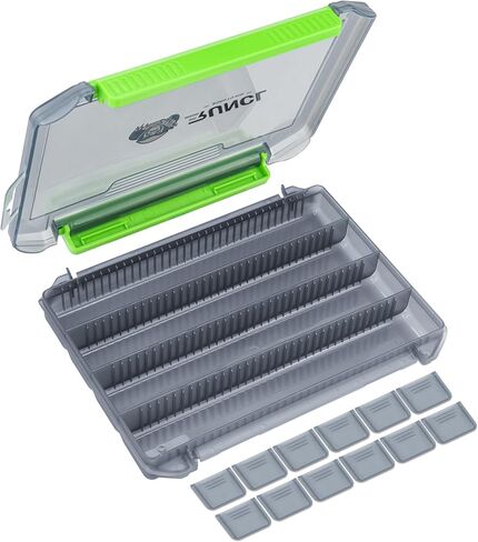 RUNCL Small Fishing Tackle Box, 3500 3600 Size Double Buckle Open Tackle Trays, Plastic Storage Parts Box with Removable Dividers for Saltwater, Freshwater, Fly Fishing, 1/2/4 Pack in Kuwait