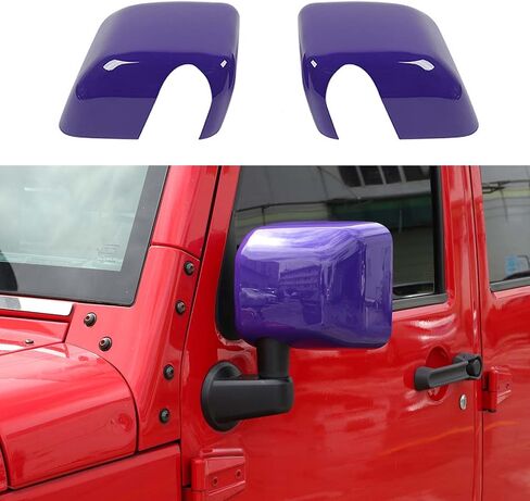 Side Mirror Covers,Rearview Mirrors Trim Decoration Kit 2Pcs for Jeep Wrangler 2007-2018 JK JKU(Red) in Kuwait
