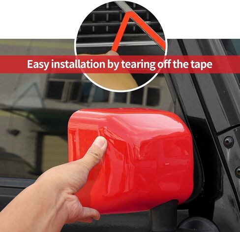 Side Mirror Covers,Rearview Mirrors Trim Decoration Kit 2Pcs for Jeep Wrangler 2007-2018 JK JKU(Red) in Kuwait