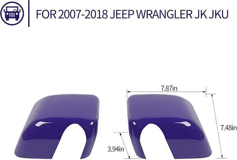 Side Mirror Covers,Rearview Mirrors Trim Decoration Kit 2Pcs for Jeep Wrangler 2007-2018 JK JKU(Red) in Kuwait