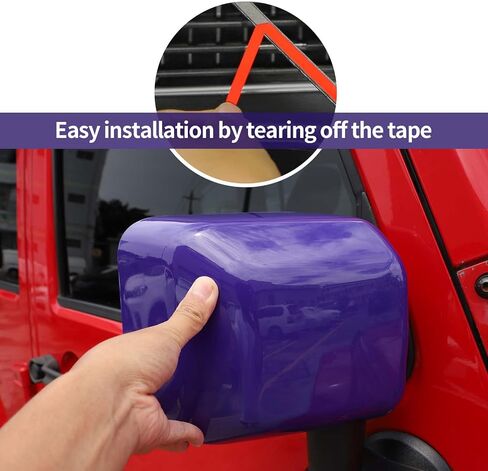 Side Mirror Covers,Rearview Mirrors Trim Decoration Kit 2Pcs for Jeep Wrangler 2007-2018 JK JKU(Red) in Kuwait