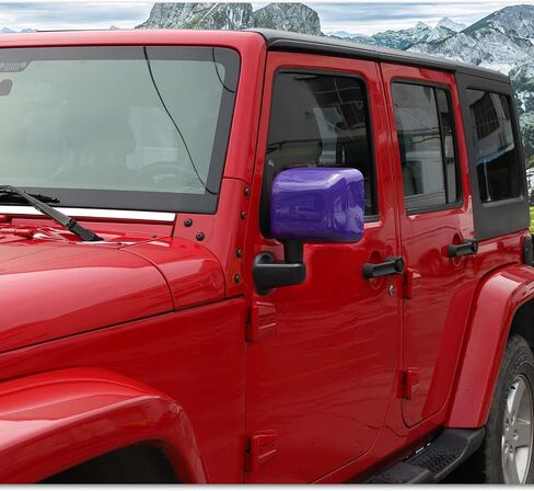 Side Mirror Covers,Rearview Mirrors Trim Decoration Kit 2Pcs for Jeep Wrangler 2007-2018 JK JKU(Red) in Kuwait