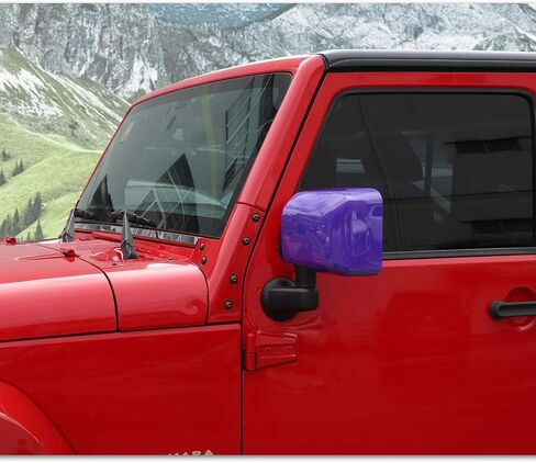 Side Mirror Covers,Rearview Mirrors Trim Decoration Kit 2Pcs for Jeep Wrangler 2007-2018 JK JKU(Red) in Kuwait