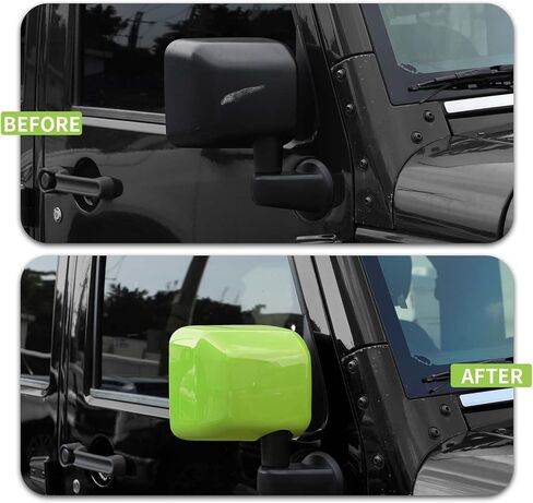 Side Mirror Covers,Rearview Mirrors Trim Decoration Kit 2Pcs for Jeep Wrangler 2007-2018 JK JKU(Red) in Kuwait