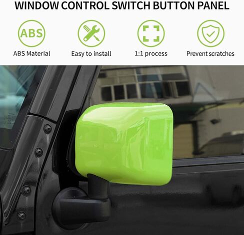 Side Mirror Covers,Rearview Mirrors Trim Decoration Kit 2Pcs for Jeep Wrangler 2007-2018 JK JKU(Red) in Kuwait