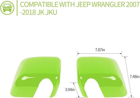 Side Mirror Covers,Rearview Mirrors Trim Decoration Kit 2Pcs for Jeep Wrangler 2007-2018 JK JKU(Red) in Kuwait
