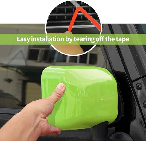 Side Mirror Covers,Rearview Mirrors Trim Decoration Kit 2Pcs for Jeep Wrangler 2007-2018 JK JKU(Red) in Kuwait