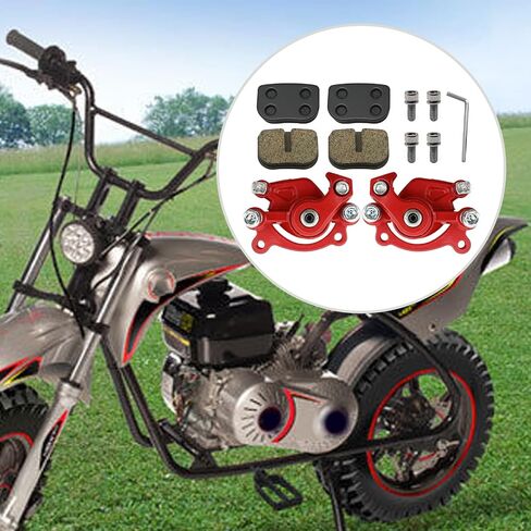 حزمة من 2 فرجار قرص الفرامل الأمامي الخلفي مع وسادات الفرامل، بديل للدراجة الترابية الصغيرة Motovox MBX10 MBX11 MM-B80-BR 80CC 2.5HP Moto Classic Mini Bike 47cc 49cc دراجة الجيب واقفة سكوتر، أحمر in Saudi Arabia