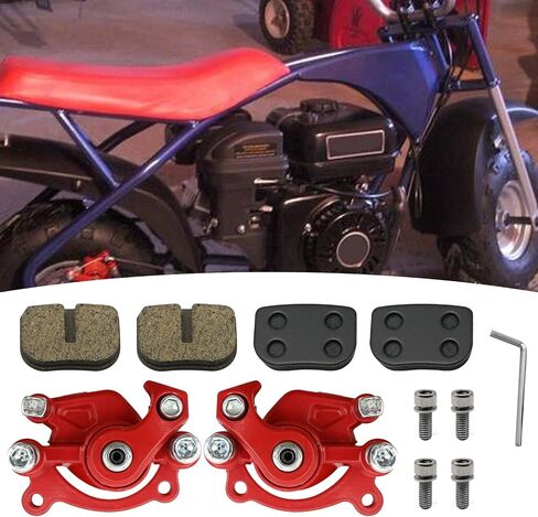 حزمة من 2 فرجار قرص الفرامل الأمامي الخلفي مع وسادات الفرامل، بديل للدراجة الترابية الصغيرة Motovox MBX10 MBX11 MM-B80-BR 80CC 2.5HP Moto Classic Mini Bike 47cc 49cc دراجة الجيب واقفة سكوتر، أحمر in Saudi Arabia