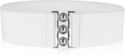 Wide Elastic Belts for Women, Vintage Elastic Waistband Cinch Waist Belt with Interlocking Buckle for Dresses Pants in Saudi Arabia