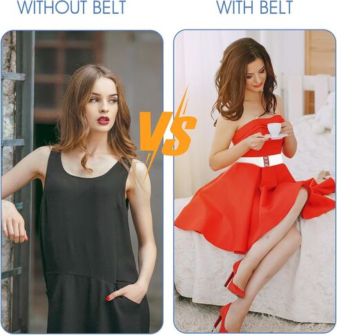 Wide Elastic Belts for Women, Vintage Elastic Waistband Cinch Waist Belt with Interlocking Buckle for Dresses Pants in Saudi Arabia