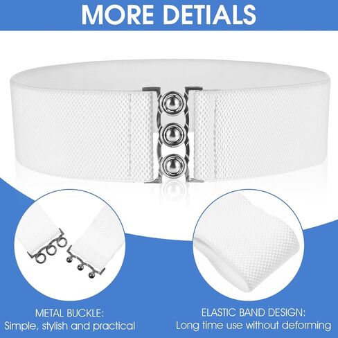 Wide Elastic Belts for Women, Vintage Elastic Waistband Cinch Waist Belt with Interlocking Buckle for Dresses Pants in Saudi Arabia
