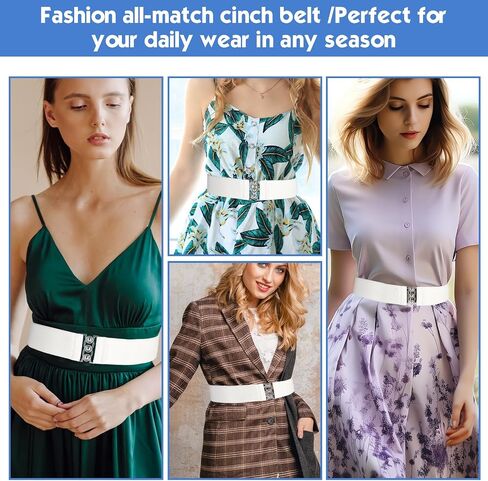 Wide Elastic Belts for Women, Vintage Elastic Waistband Cinch Waist Belt with Interlocking Buckle for Dresses Pants in Saudi Arabia