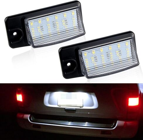 مجموعة غطاء مصباح لوحة ترخيص LED كاملة متوافقة مع إنفينيتي EX25 EX35 EX37 QX50 FX35 FX37 FX50 QX70 لنيسان X-Trail(T32) مصدر إضاءة خلفي تلقائي مورانو أبيض in Kuwait