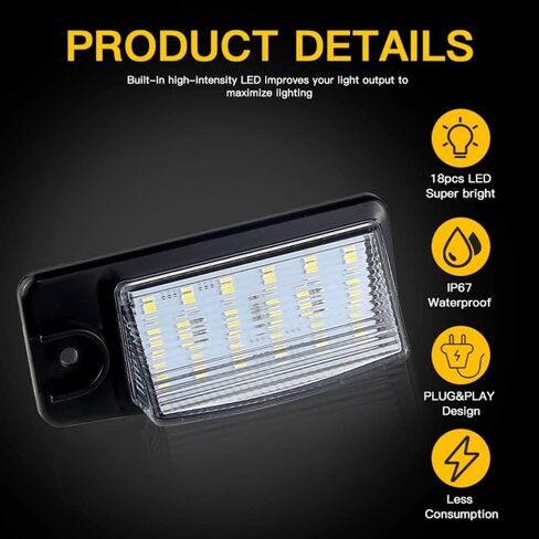 مجموعة غطاء مصباح لوحة ترخيص LED كاملة متوافقة مع إنفينيتي EX25 EX35 EX37 QX50 FX35 FX37 FX50 QX70 لنيسان X-Trail(T32) مصدر إضاءة خلفي تلقائي مورانو أبيض in Kuwait