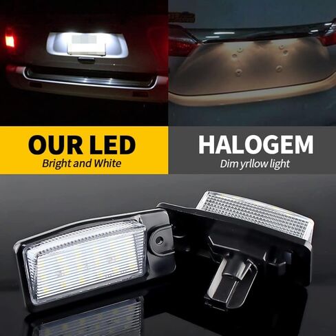 مجموعة غطاء مصباح لوحة ترخيص LED كاملة متوافقة مع إنفينيتي EX25 EX35 EX37 QX50 FX35 FX37 FX50 QX70 لنيسان X-Trail(T32) مصدر إضاءة خلفي تلقائي مورانو أبيض in Kuwait