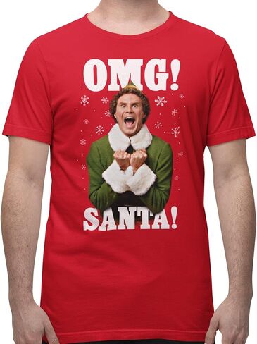 Ripple Junction Elf Movie Men’s Short Sleeve T-Shirt Christmas Buddy The Elf OMG Santa I Know Him Holiday Officially Licensed in Kuwait