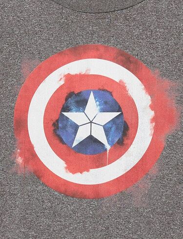 Marvel Kids' Captain America Spray Logo T-Shirt in Kuwait