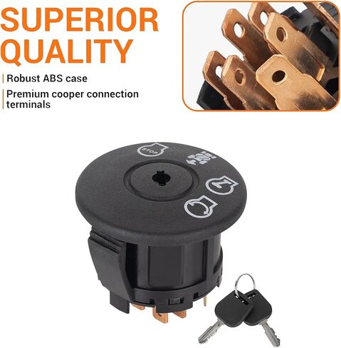193350 532193350 Lawn Mower Ignition Switch 4 Position with Key 7 terminals Compatible with Husq AYP Craftsman Poulan Sears Lawn Mower Rider Replaces 6900-49P1 33457 21546319 448017800 in Saudi Arabia