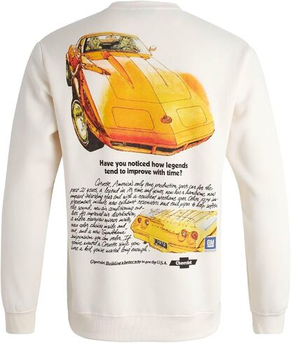 General Motors Men's Sweatshirt - Chevy Corvette Camaro Fleece Crewneck Pullover Graphic Sweatshirt for Men (S-XL) in Saudi Arabia
