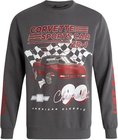 General Motors Men's Sweatshirt - Chevy Corvette Camaro Fleece Crewneck Pullover Graphic Sweatshirt for Men (S-XL) in Saudi Arabia