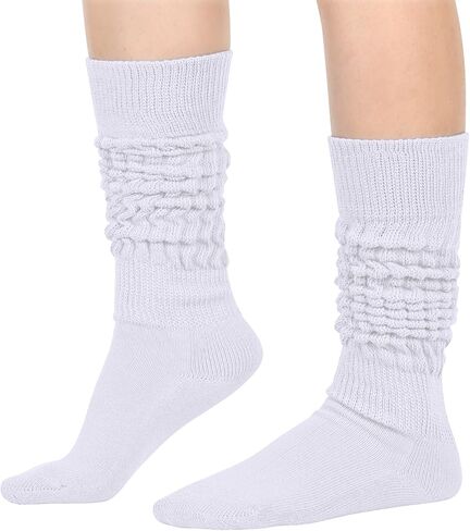 Zmart Slouchy Socks for Women - Scrunch Socks Slouch Socks 80S 90S 2 Pairs Neon Knee Tube Socks in Kuwait