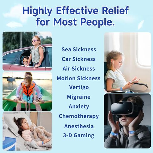 LYJEE Sea Sickness Wristbands for Kids Motion Sickness Bands for Kids Cruise Ship Vacation Anti Nausea Wristbands All-Natural Non Drowsy Relief Acupressure Treatment (Small) in Kuwait