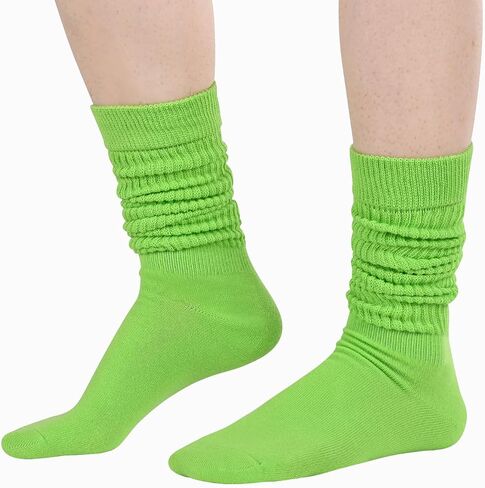 Zmart Slouchy Socks for Women - Scrunch Socks Slouch Socks 80S 90S 2 Pairs Neon Knee Tube Socks in Kuwait