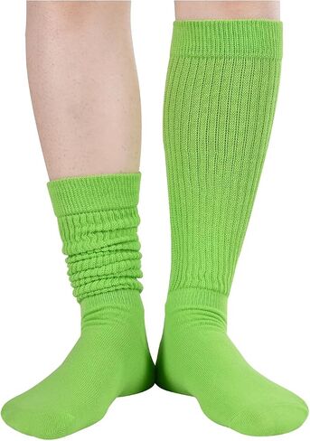 Zmart Slouchy Socks for Women - Scrunch Socks Slouch Socks 80S 90S 2 Pairs Neon Knee Tube Socks in Kuwait