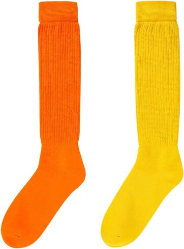 Zmart Slouchy Socks for Women - Scrunch Socks Slouch Socks 80S 90S 2 Pairs Neon Knee Tube Socks in Kuwait