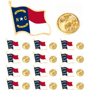12/25/50/100 PCS small metal North Carolina flag lapel pin North Carolina State flag pins for suit Jacket bulk