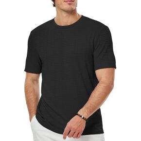 Men's T Shirts Summer Crewneck Tee Shirts Casual Textured Short Sleeve Pullover Tshirts