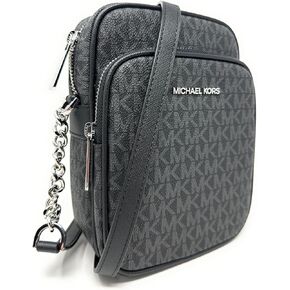 Michael Kors Jet Set Travel Medium Logo Crossbody Bag (Black)
