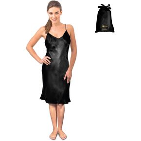 Luxury Artisan Silk Nightgown For Women, Mulberry Silk Slip Dress, Silk Pajamas Champagne