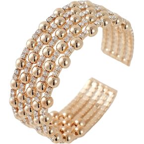 ABJFJE Fashion 18K Gold Plated Wide Chunky Gold Cuff Bracelets for Women Exaggerated Metal Punk Wrist Wrap Bangles Bracelet for Women Jewelry Gift
