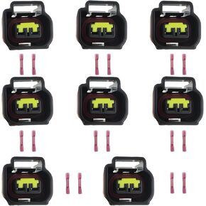 Ignition Coil Female Connector 2 Pin Wire Harness Pigtail Compatible with Ford Ignition Coil Harness Ford 4.6L 5.4L 6.8L Mustang Cobra SVT F150 F250 E150 and Lincoln Mazda Suzuki 8 Pack