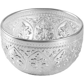 Luxshiny Thai Bowl Traditional Silver Tin Carved Scrying Bowl Vintage Offering Bowl Ritual Bowl Retro Decoration for Essential Oils Yoga