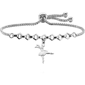 FUSTMW Dance Necklace She Believed She Could So She Did Inspirational Ballet Dancer Jewelry Dancing Jewelry Recital Gift (dance slide bracelet)