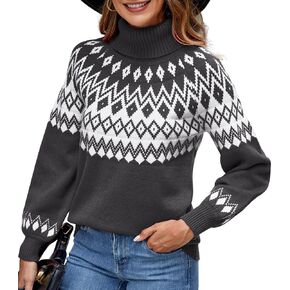 SEAFORM Women's Turtleneck Sweaters Pullover Casual Long Sleeve Warm Sweaters Jumper Tops Fuzzy Knit Chunky Oversized Sweater