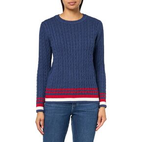 Tommy Hilfiger Women's Cotton Crewneck Cable Sweater