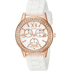 Accutime XOXO Women's XO8081 Analog Display Japanese Quartz White Watch