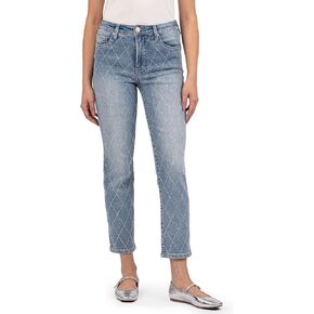 KUT from the Kloth Women's Reese High-Rise Fab Ab Ankle Straight Regular Hem in Gifted