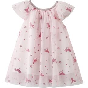 فساتين VIKITA للفتيات للصيف بأكمام قصيرة ملابس الفتيات الصغيرات فساتين توتو للحفلات للفتيات الصغيرات (SH4413 8T) in Kuwait